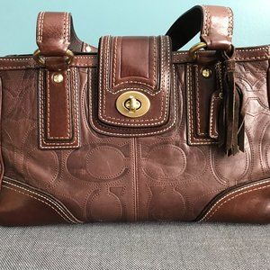 Coach  Hamptons E0793-11330 Chocolate Brown Leather Satchel